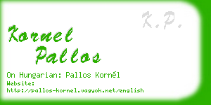 kornel pallos business card
